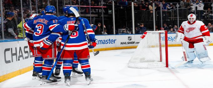 Alexis Lafreniere tallies goal vs. Red Wings