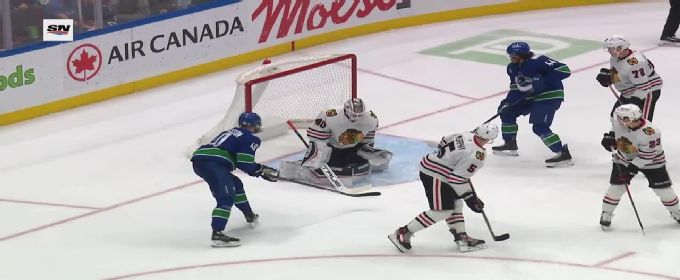 Erik Brannstrom lights the lamp for Canucks