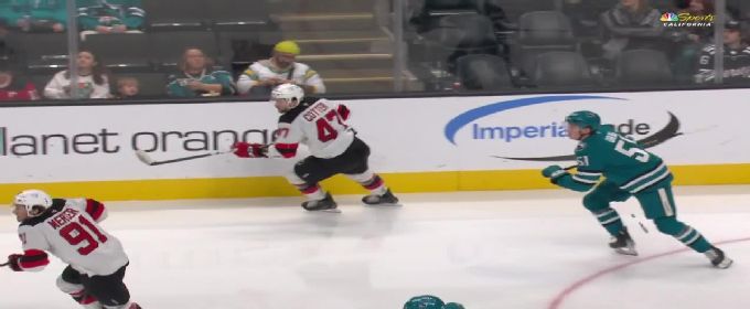 Macklin Celebrini lights the lamp for Sharks