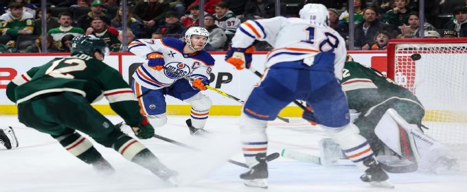 Connor McDavid scores his second goal from a nasty angle