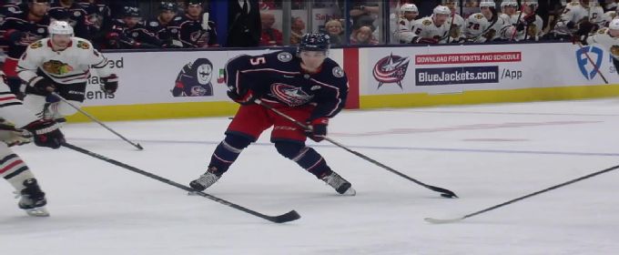 Denton Mateychuk scores goal for Blue Jackets