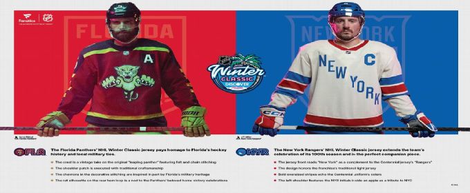 Panthers, Rangers reveal 2026 NHL Winter Classic jerseys