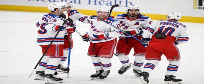 Lafreniere's 100th part of Rangers' 5-goal third to beat Caps