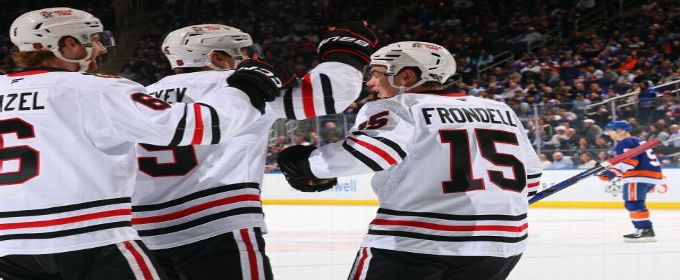 Top Blackhawks prospect Anton Frondell debuts in win at Islanders