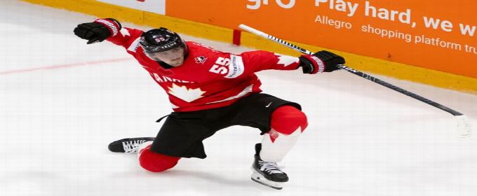 Scheifele's hat trick leads Canada to OT win at ice hockey worlds
