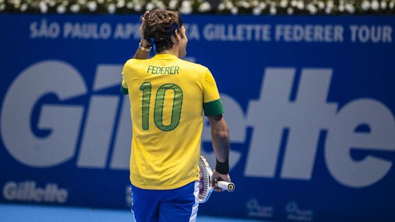 La exhibicin de Federer en Brasil