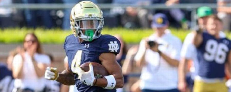 Chris Tyree takes off on an 82-yard punt return TD for Notre Dame