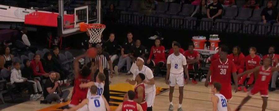 Dennis Parker Jr. somehow gets the and-1 to fall