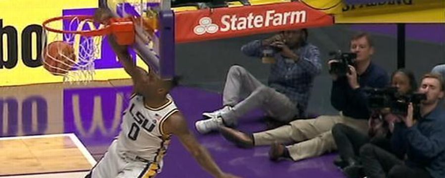 LSU's Trae Hannibal stuns the home crowd with this sensational alley-oop