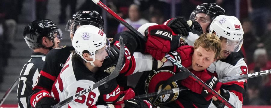 Devils, Senators brawl after final horn in 3rd period