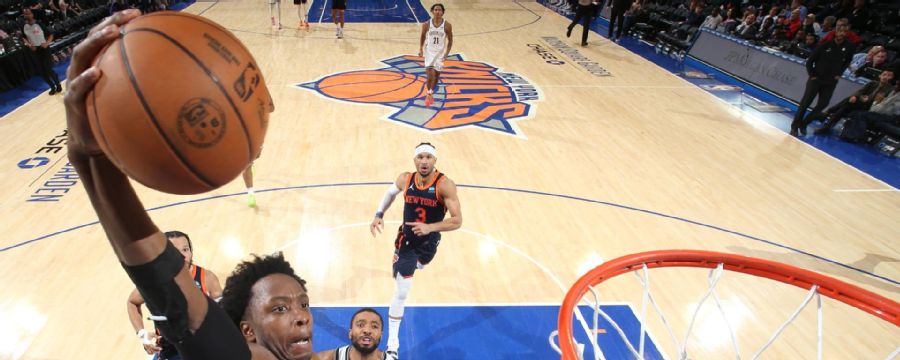 Anunoby shines with pair of big-time dunks in Knicks' win