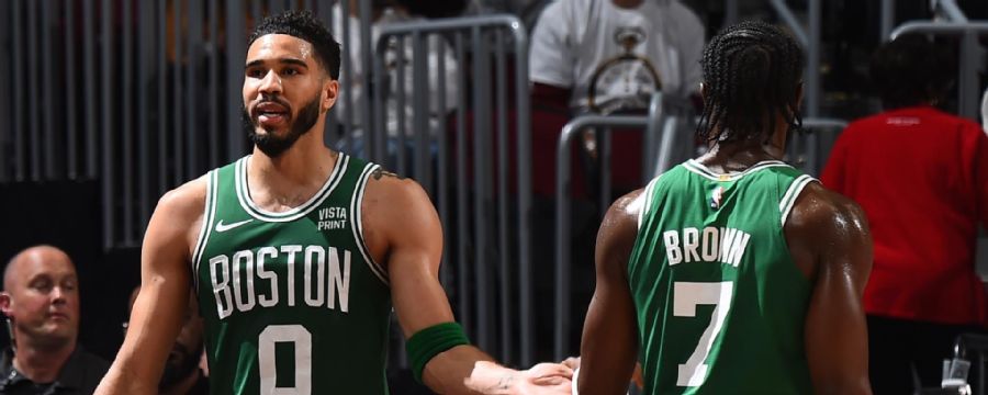 Jayson Tatum, Jaylen Brown combine for 61 as Celtics take Game 3