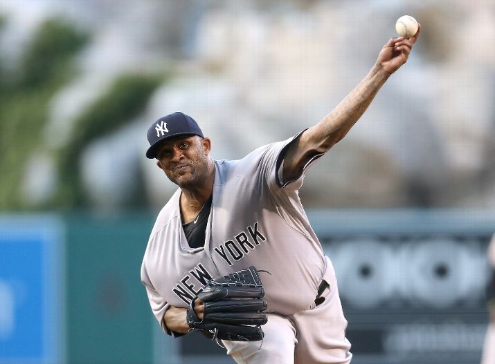 29 Jun. 2015: New York Yankees (52) CC Sabathia in action during a game  against the Los Angeles Angels of Anaheim played at Angel Stadium of  Anaheim. (Icon Sportswire via AP Images Stock Photo - Alamy