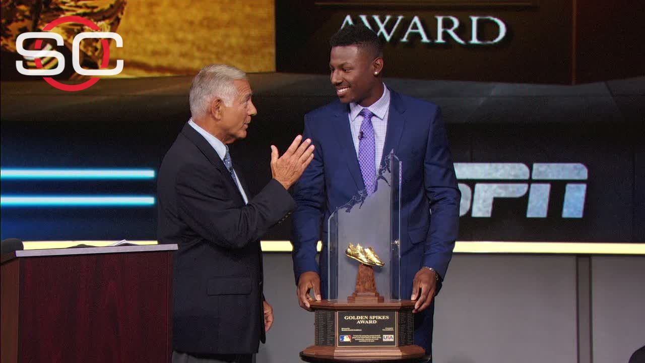 Mercer OF Lewis thankful to win Golden Spikes Award ESPN Video