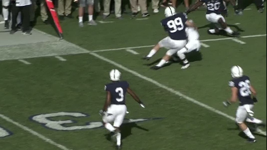 Penn State's kicker dishes out big hit ESPN Video