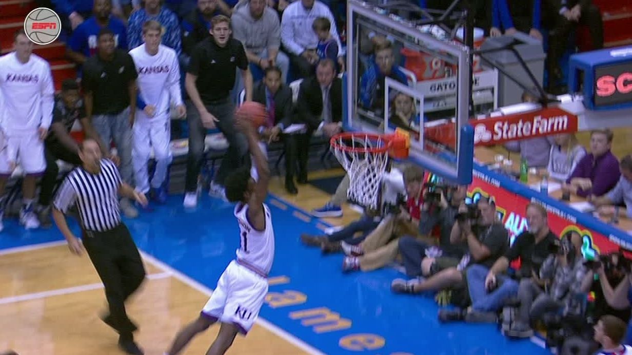 Jackson Misses Dunk After Kansas Gets Too Fancy Espn Video