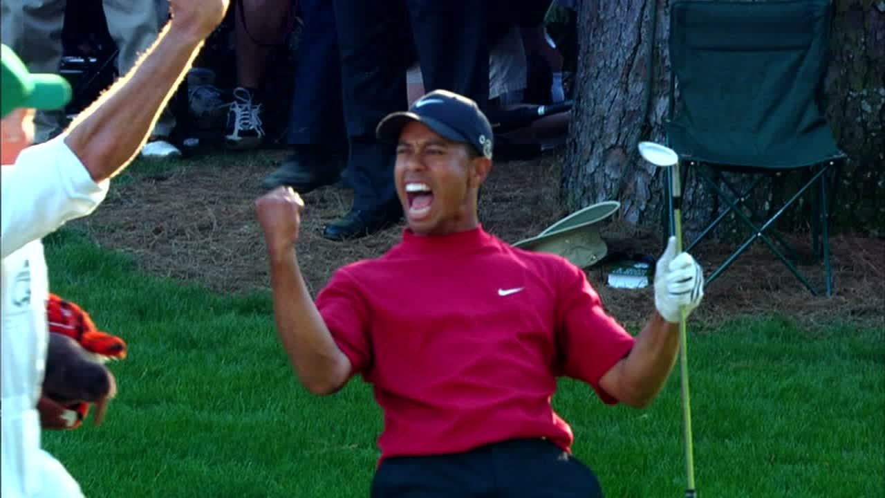 Masters moment Tiger's chip heard around the world ESPN Video