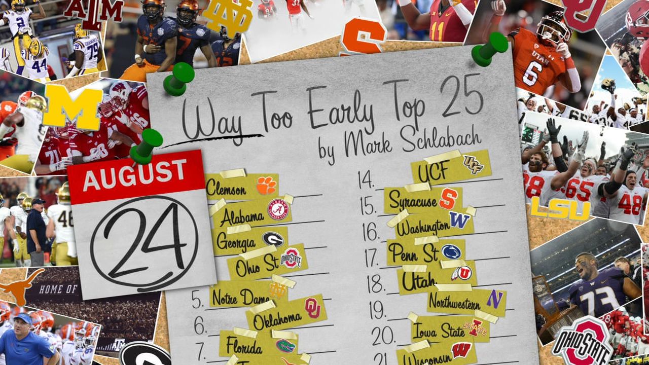 The way too early cfb top 25 of 2019 espn video