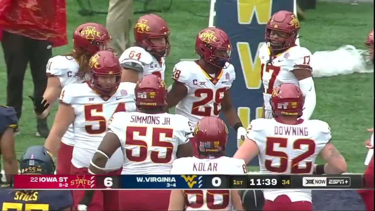 Breece Hall scores 70yard rushing touchdown vs. WVU ESPN Video