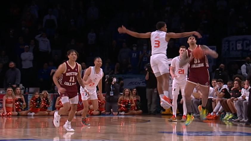 BC just misses incredible half court buzzer beater ESPN Video