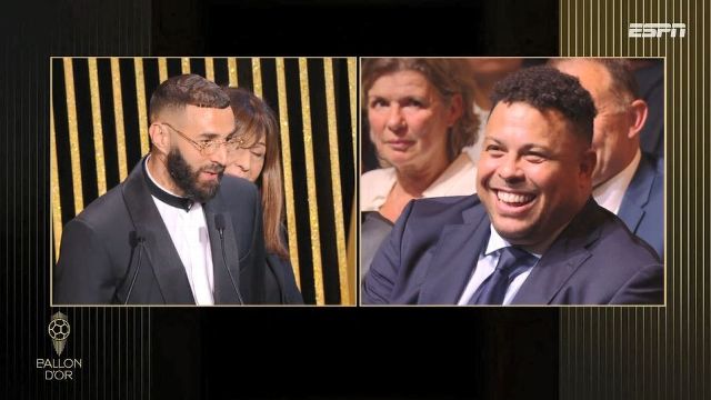 Bola de Ouro: Benzema é eleito melhor do mundo e 'quebra protocolo' com discurso espetacular a Ronaldo Fenômeno