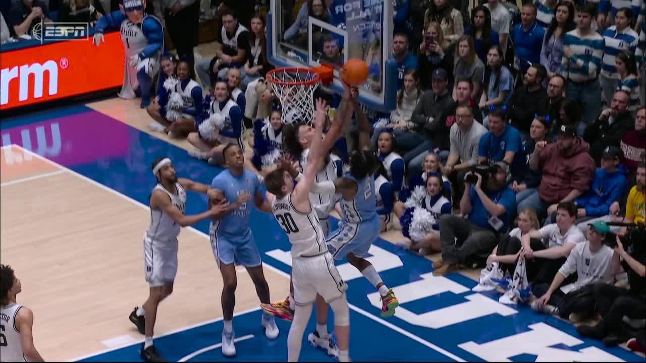 Dereck Lively Ii Has A Huge Block At The Rim Espn Video 