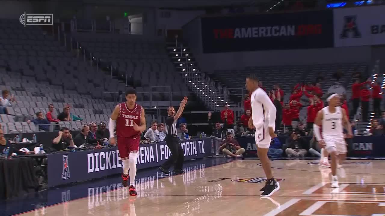 Landers Nolley II drains trey vs. Temple Owls - ESPN Video