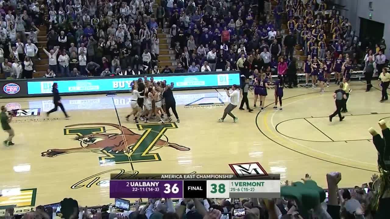 Vermont holds off Albany's late comeback to book an NCAA tourney spot