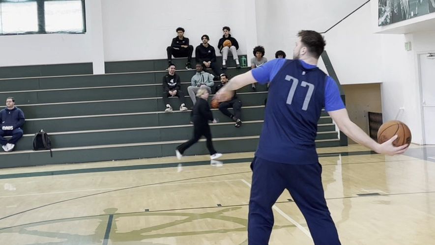 Luka buries full court hook shot in shootaround ESPN Video