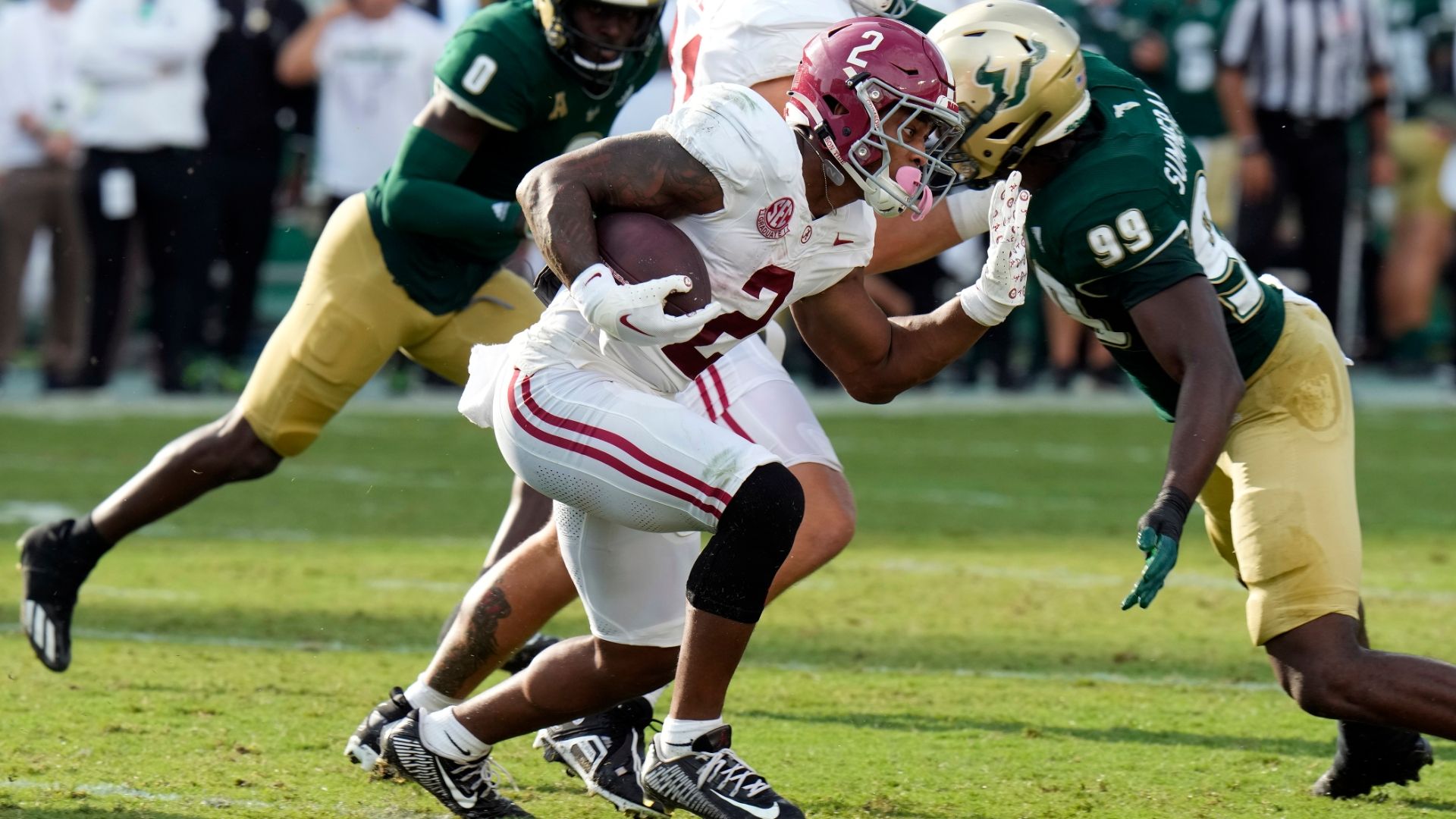 No. 10 Alabama slow start to down USF