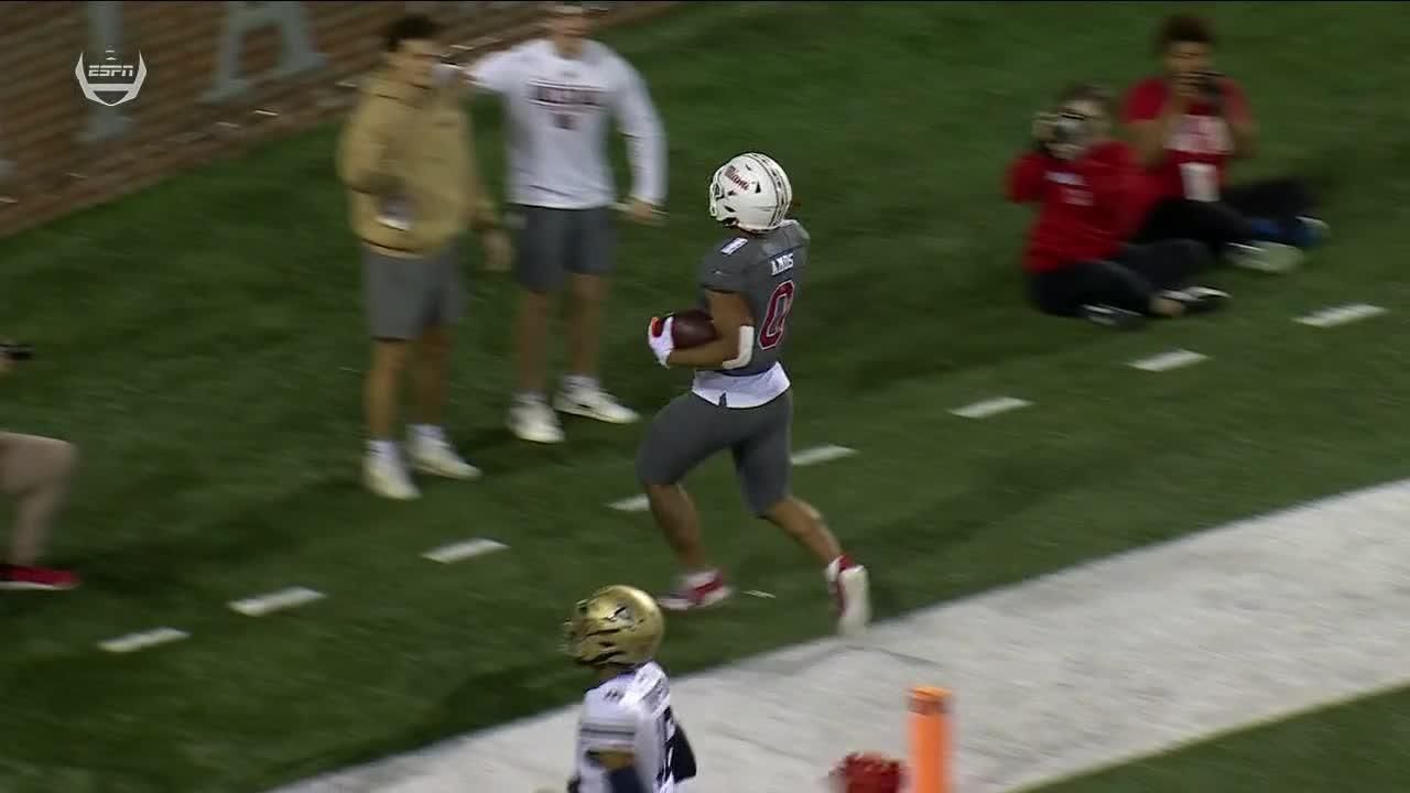 Rashad Amos Crosses Goal Line For 30 Yard Rushing Touchdown Espn Video 