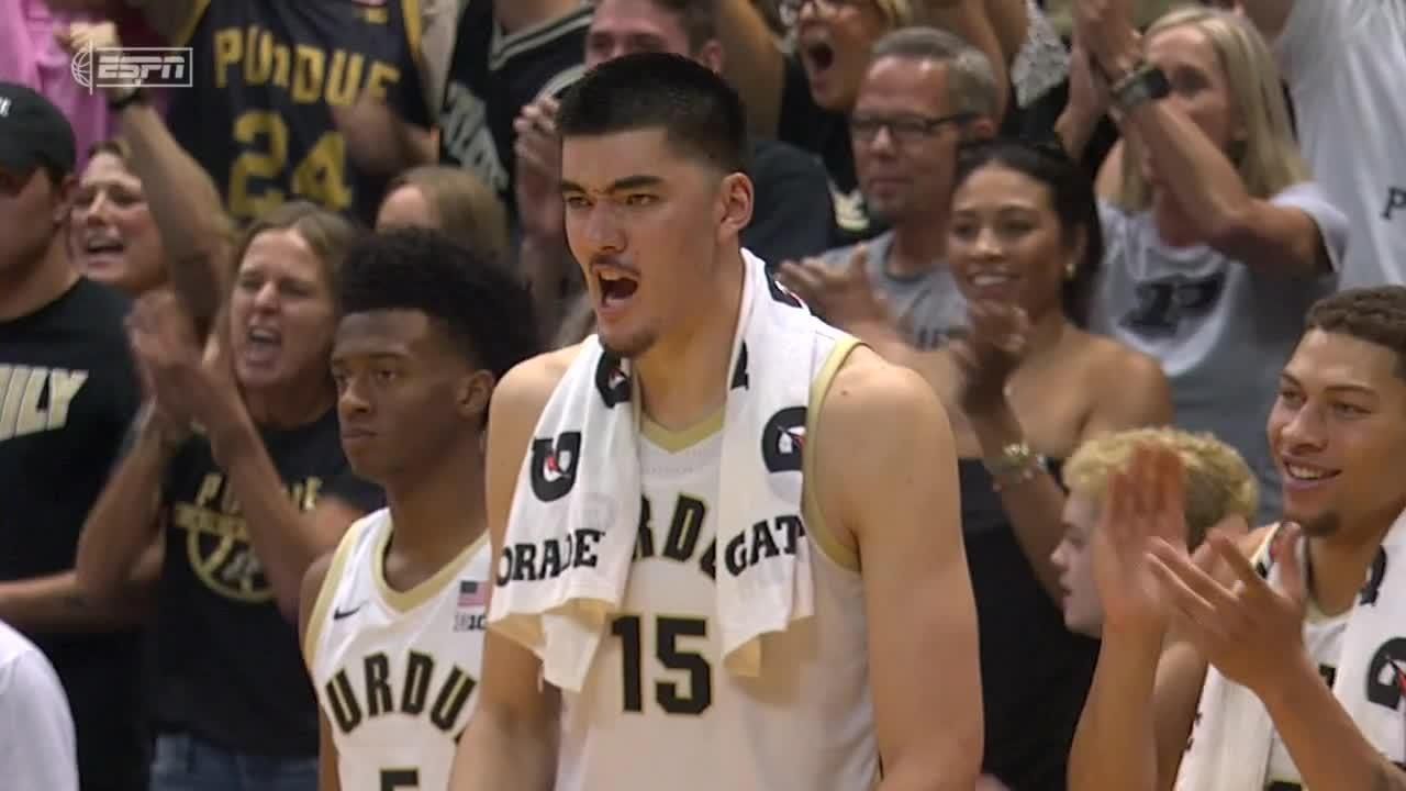 Zach Edey loves Fletcher Loyer's and1 for Purdue ESPN Video
