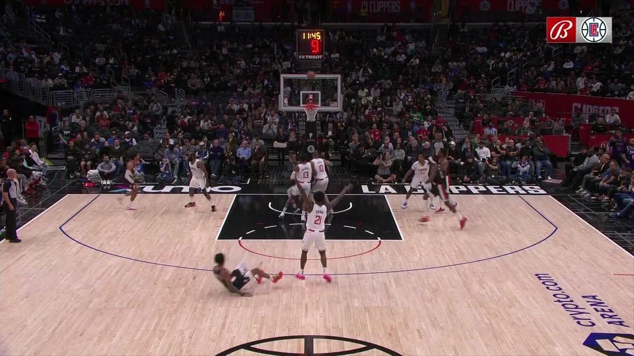 Anfernee Simons drains triple vs. LA Clippers ESPN Video