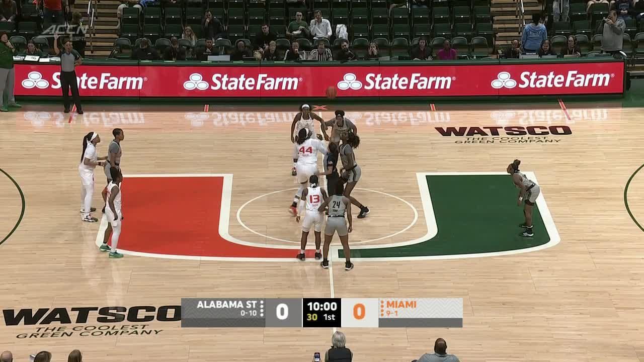Miami Hurricanes vs. Alabama State Lady Game Highlights