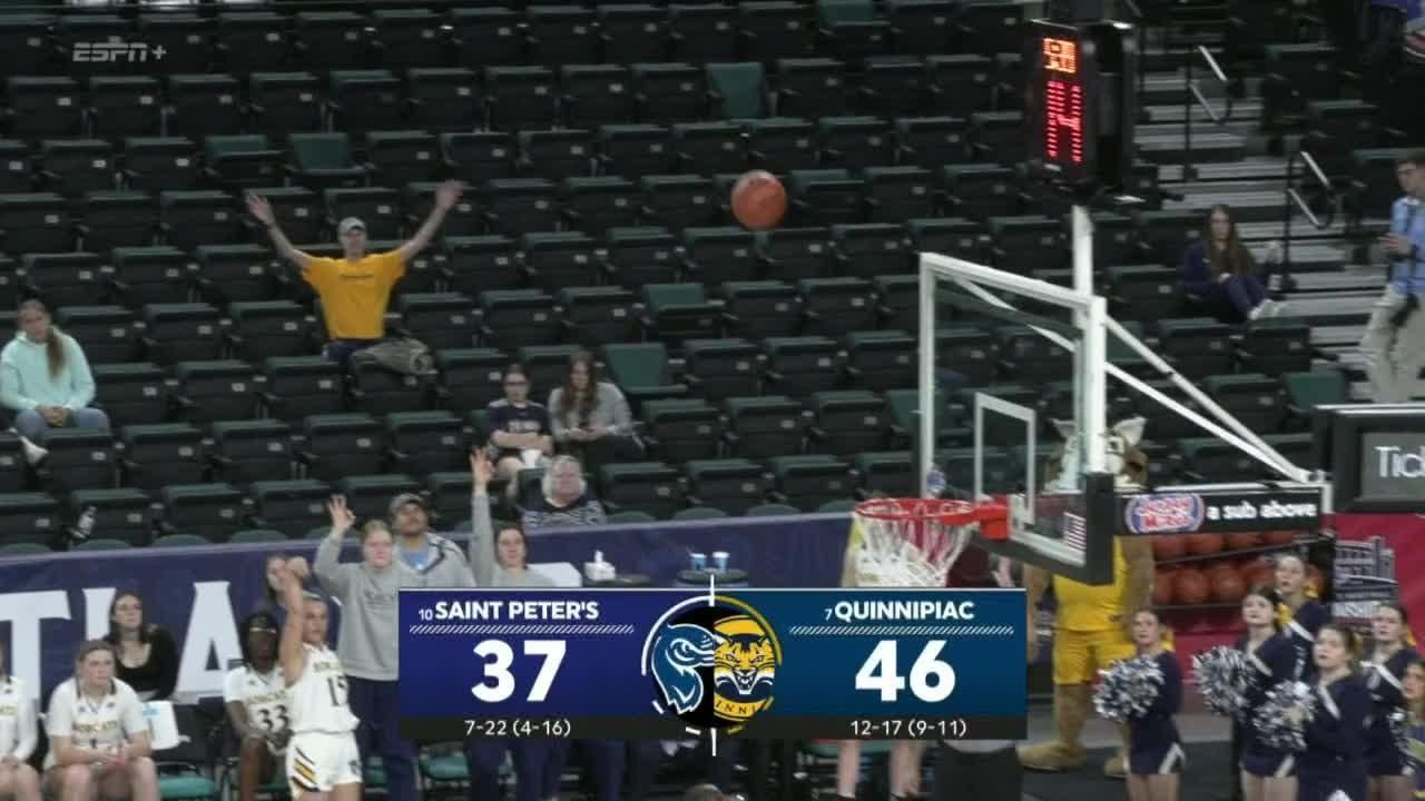 Karson Martin drills 3pointer in from Quinnipiac Bobcats vs. Saint