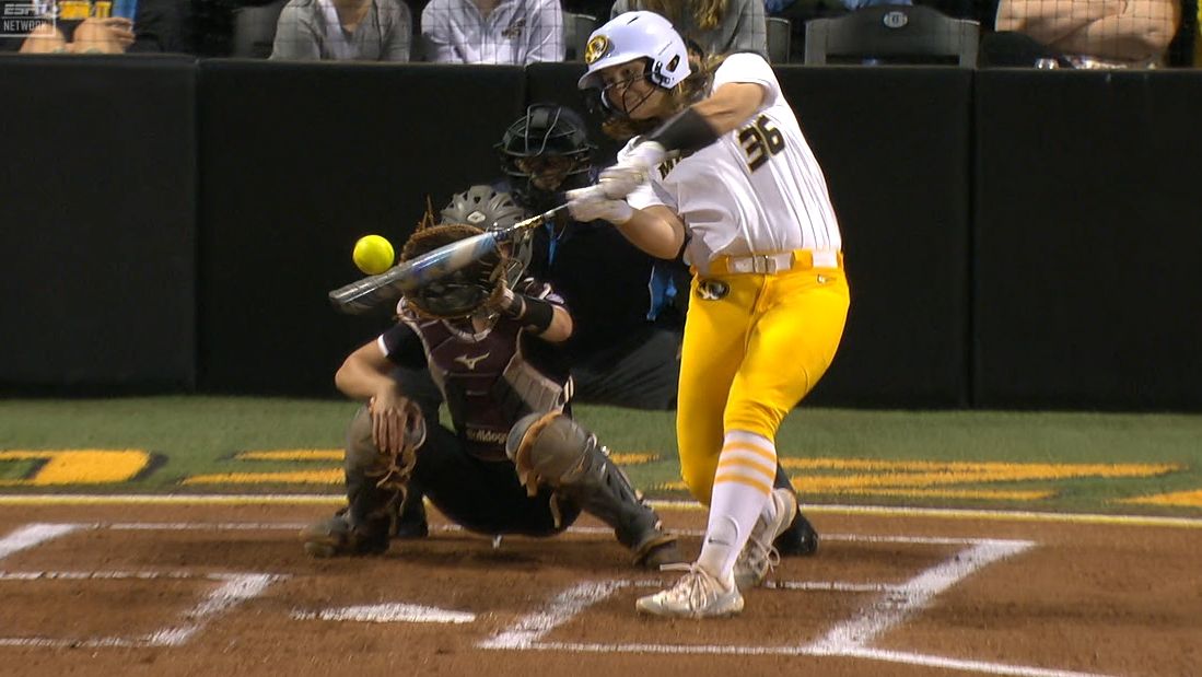 Abby Hay's 2-run triple puts Missouri on the board - ESPN Video
