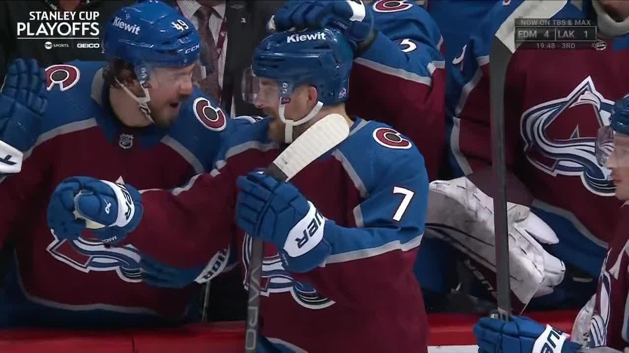 Devon Toews scores 5th goal of 3rd period for Avs - ESPN Video