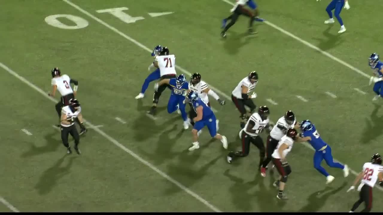 Graham Spalding had an interception vs. South Dakota ESPN Video