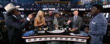 The Cowboys debate on 'First Take' gets so heated, the crowd starts going wild.
