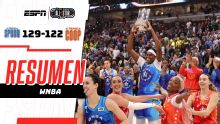 Team Spoon venció a Team Coop 129-122 en el WNBA Juego de Las Estrellas