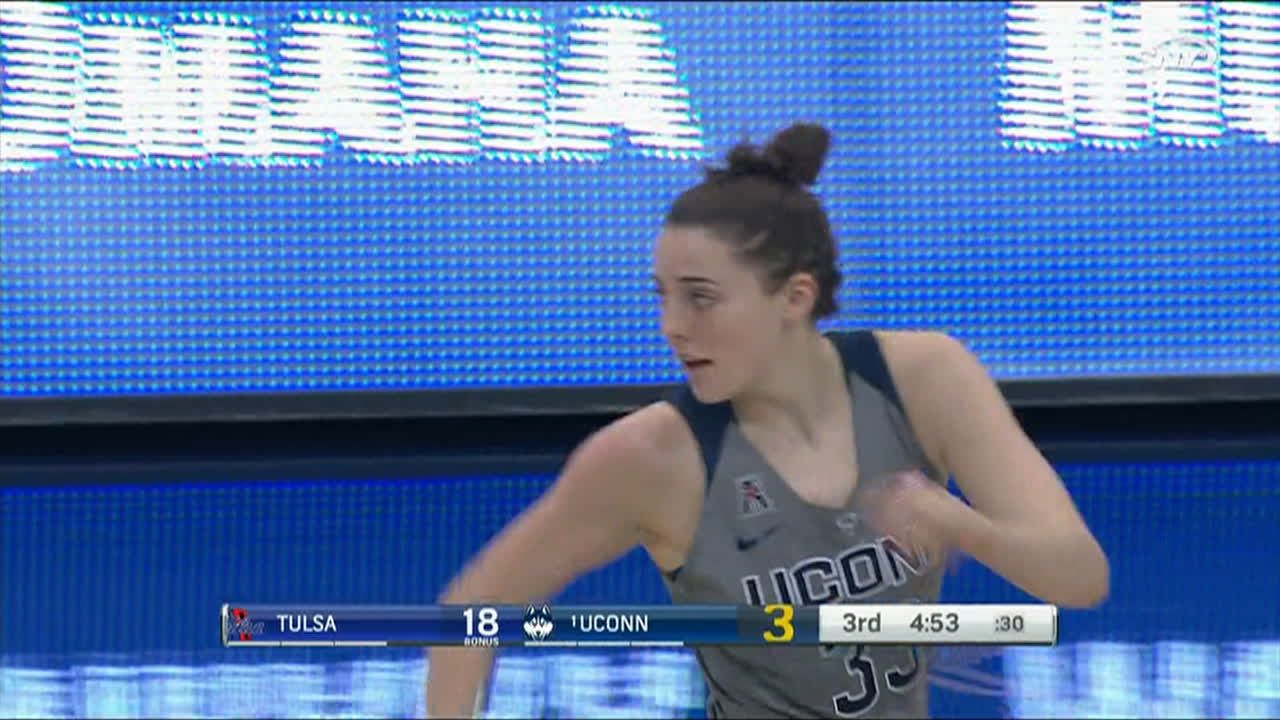K. Samuelson made Three Point Jumper. Assisted by M. Tuck. - ESPN Video