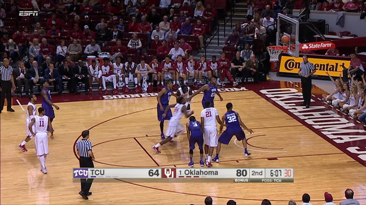 Buddy Hield misses the free Throw, gets his own rebound, and finishes