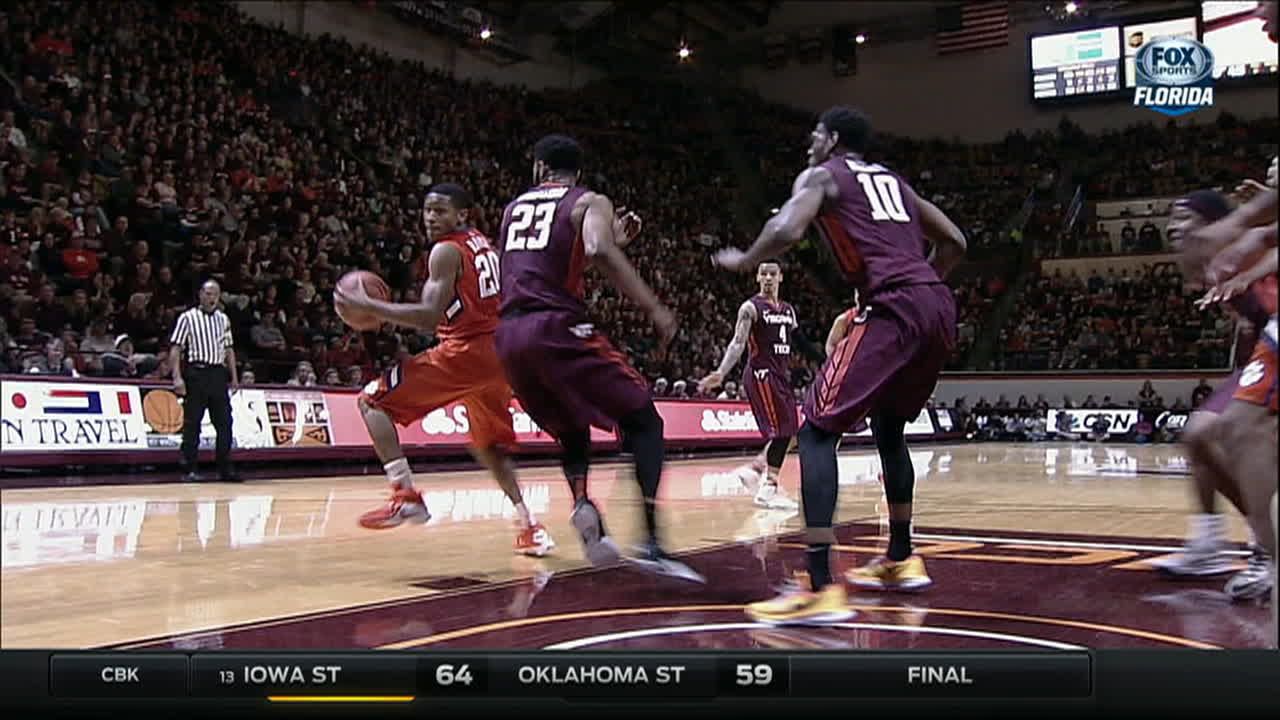 J. Roper great spin move around Jalen Hudson for the Layup. - ESPN Video