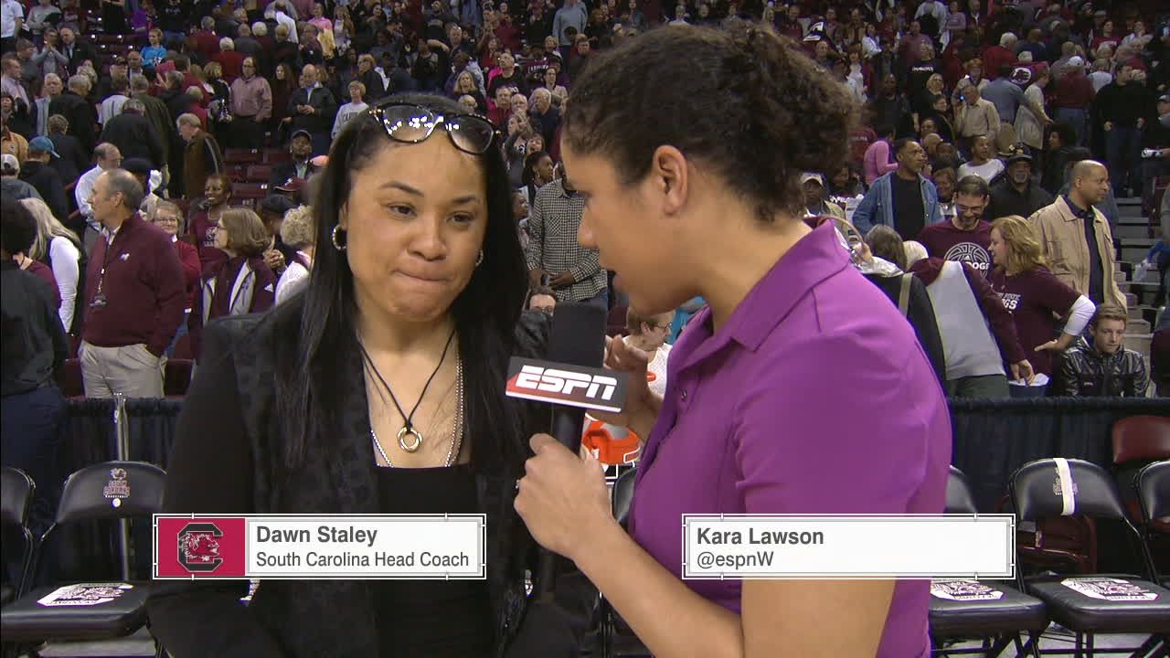 Post game Interview with South Carolina Head Coach Dawn Staley ESPN Video