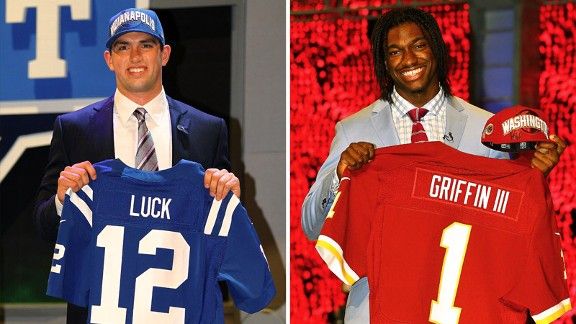 Rookie quarterbacks Andrew Luck, Robert Griffin III, Russell