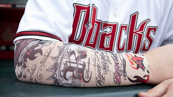 D-backs offer Ryan Roberts tattoo sleeves.