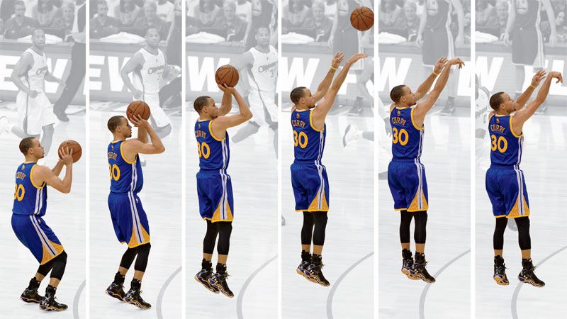 steph curry shooting side view