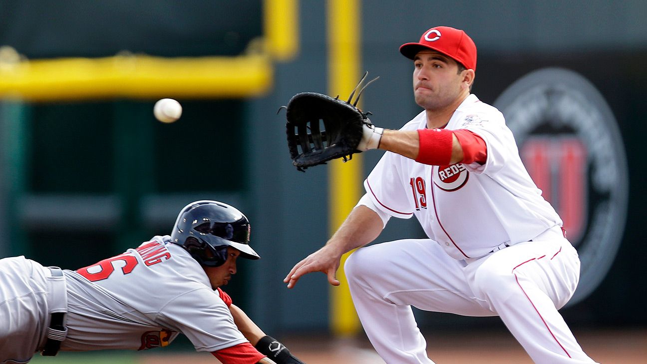 Joey Votto -- 1967 Throwback Jersey (Starting 1B: Went 1-for-3, BB) --  Game-Used for Rockies vs. Reds on July 28, 2019 -- Jersey Size: 44