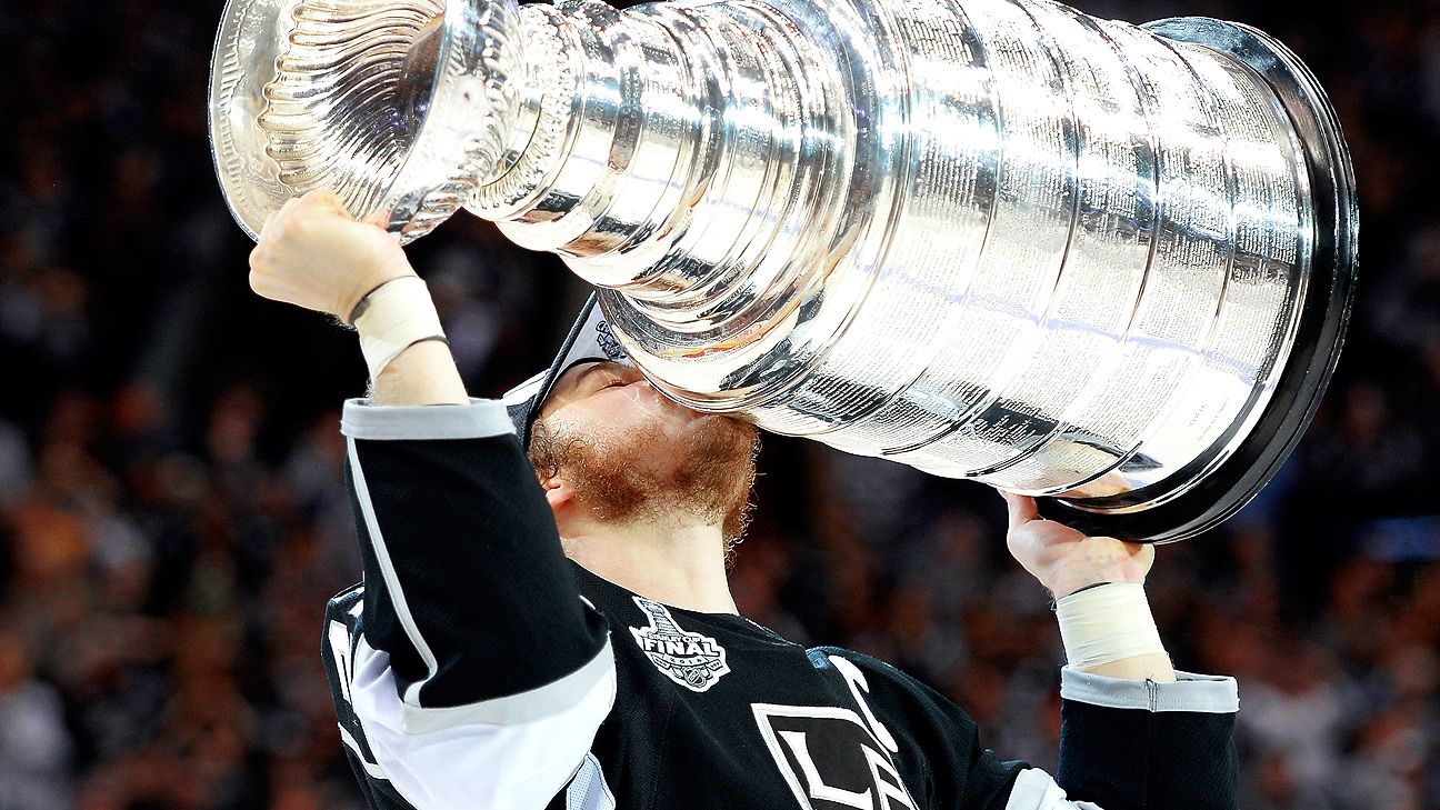 Dustin Brown of the Los Angeles Kings smiles while skating during News  Photo - Getty Images