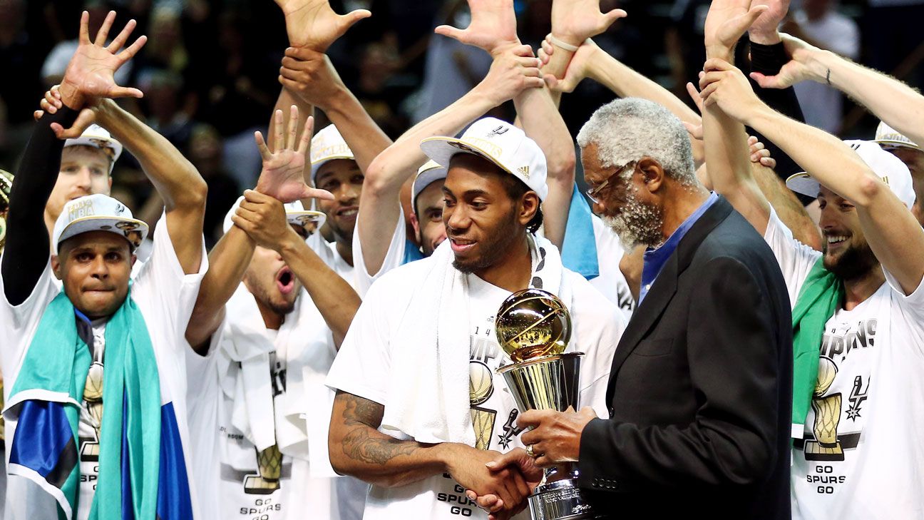 Kawhi Leonard of the San Antonio Spurs celebrates winning the 2014 News  Photo - Getty Images